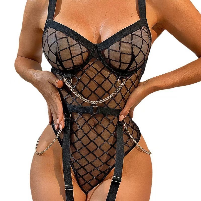 Transparent Sexy Lingerie For Women Hot Erotic Underwear Lingerie Set Lace Hollow Out Lingerie Set Bodysuit Lingerie YH-2118