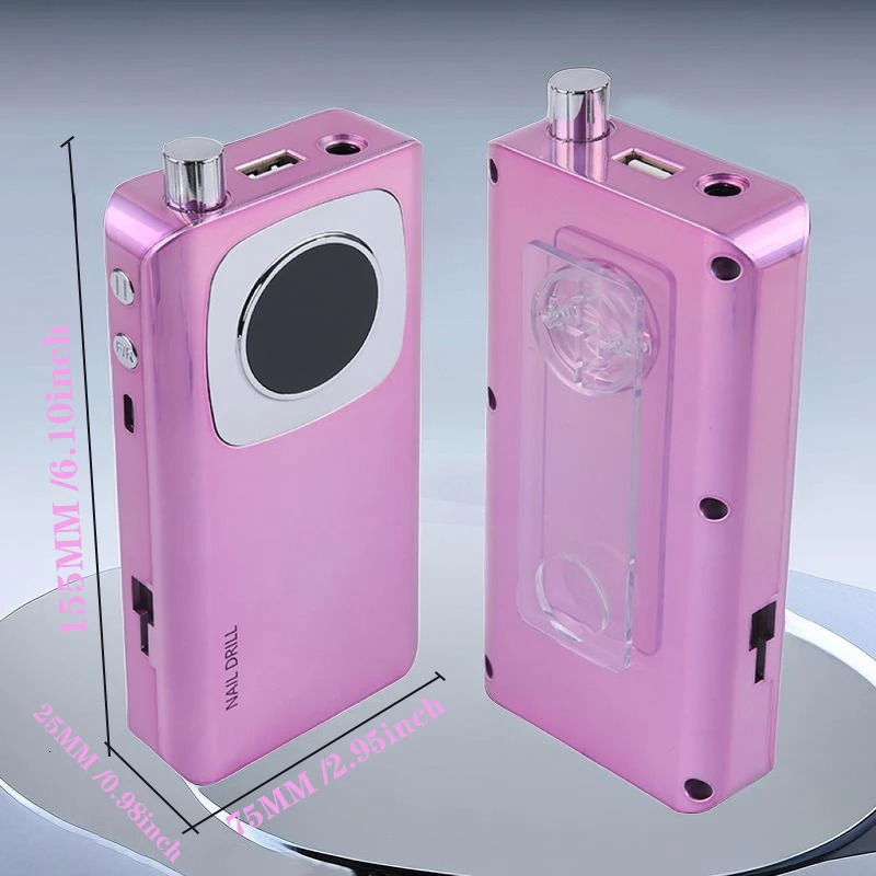 High Speed 45000RPM Rechargeable Nail Drill Machine with LCD Low Noise Professional Nail Polish Sander Nails Accessories Set 250807