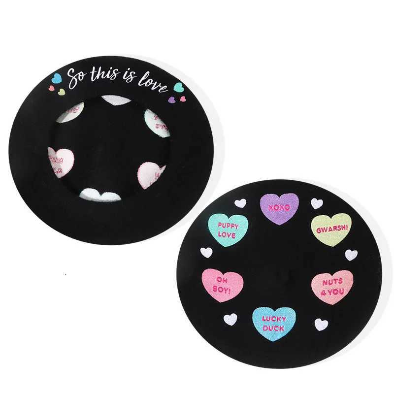 2022 Wool Beret autumn and winter embroidery fashion all-match woolen beret painter hat letter female beret hat XJ250807