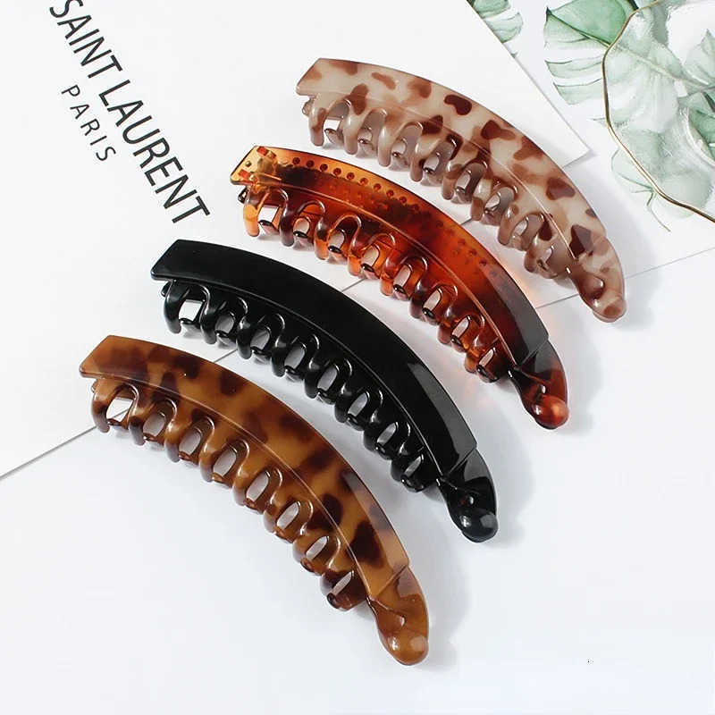 Fashion Large Banana Hair Clips Solid Color Frosted Hair Claws Classic Women Non-Slip Ponytail Barrettes Hairpins For Fine Hairs U250807