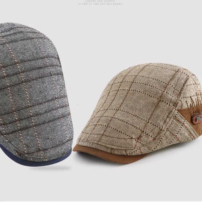 2024 Spring Summer and Autumn Adult Ivy C Dad Casual Newsboy Hat Men Cotton Flat Peak Painter Hats La Fashion Beret XJ250807