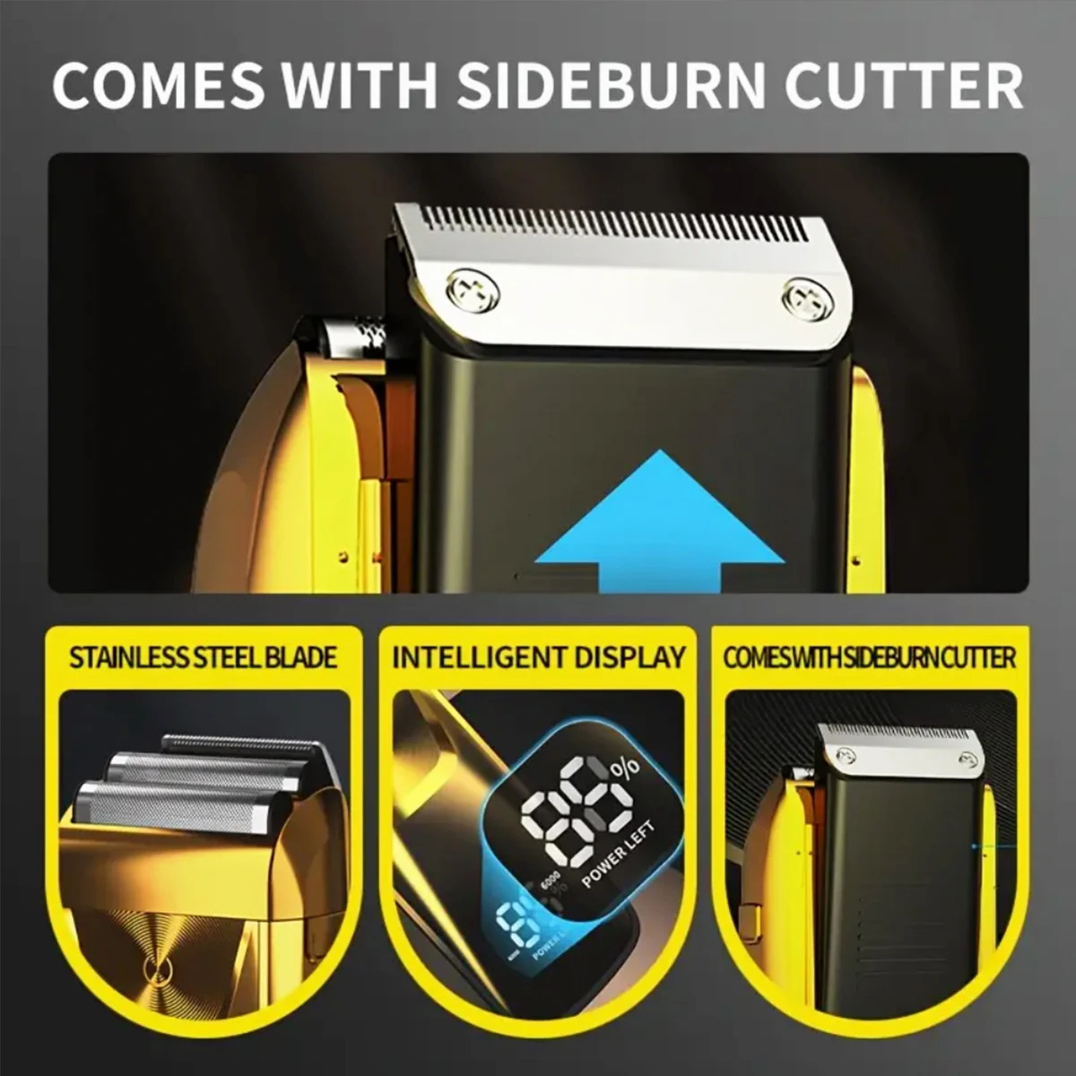 Beard Shaver Trimmer For Man Electric Beard Shaper Professional Barber LED Digital Display Rechargeable Lithium Battery 250805