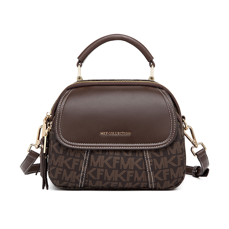 MKF designer bag free shipping Light luxury casual Boston bag letter versatile classic high-capacity vintage circular handbag for woman