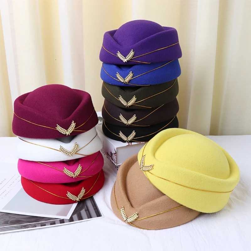 Beret Hat Cs Airline Steward Flight Attendant Vintage Look Hat Uniform Steward Pillbox Hat Teardrop Dropshipping XJ250807