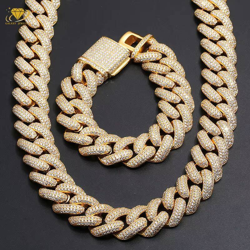 Popular Style 10mm 18mm4 Rows 925 Silver Jewelry Iced Out Hip Hop Jewelry VVS1 Moissanite Diamond Cuban Link Chain Bracelet Men