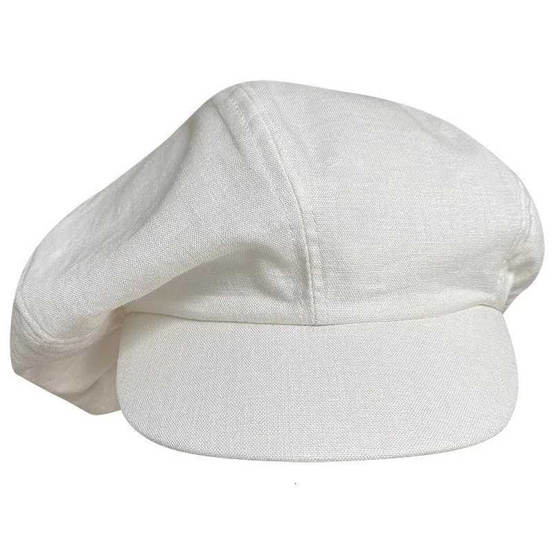 100% Cotton Womens Beret Elegant Cloud C Summer Beret Breathable Lightweight Pleated Solid Color Jellyfish Style Painter HatXJ250807
