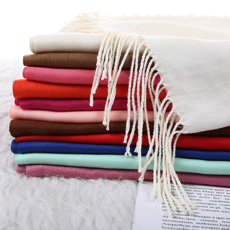Desgine Solid Women Cashmere Scarf Autumn Winter Warm Shawls Wraps Mens Pashmina Tassels Scarves Female Foulard Mujer 250805