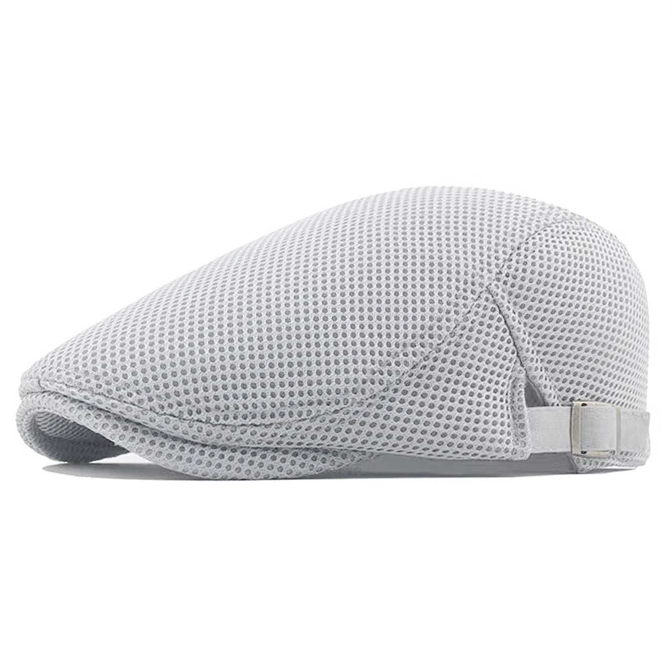 Summer Hollow Mesh Breathable Sun Hat Classic Solid Color Beret for Men and Women Universal Hats Outdoor Sports XJ250807