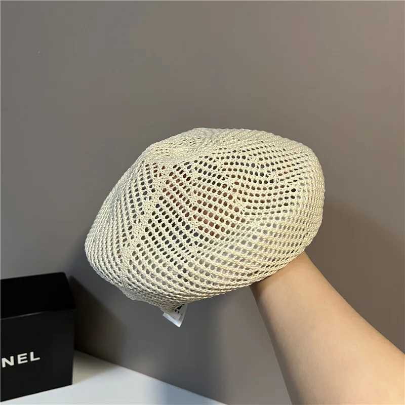 Spring And Summer Silk Beret Japanese Minimalist Casual Artist Hat Womens Outdoor Travel Versatile Pumpkin Hat XJ250807