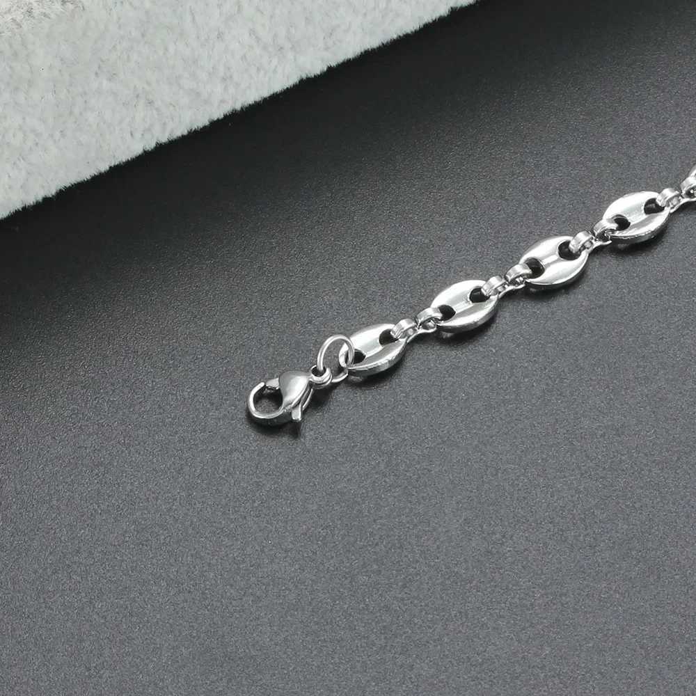 316L Stainless Steel Coffee Bean Chain Bracelet For Men Women Hiphop Hand Unisex Statement Jewelry Wholesale 7-9 Inch W250807