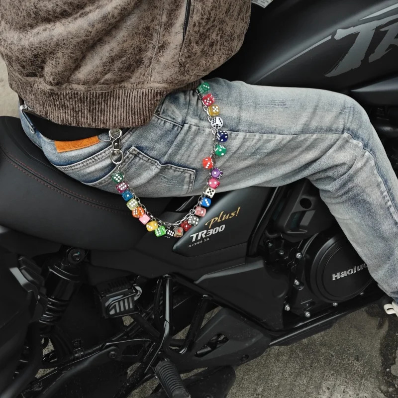 Original DIY Dice Pants Chain Punk Hip Hop Men And Women Ones Waist Pendant 24 Colors Locomotive Chain Y2K Accessories 250805