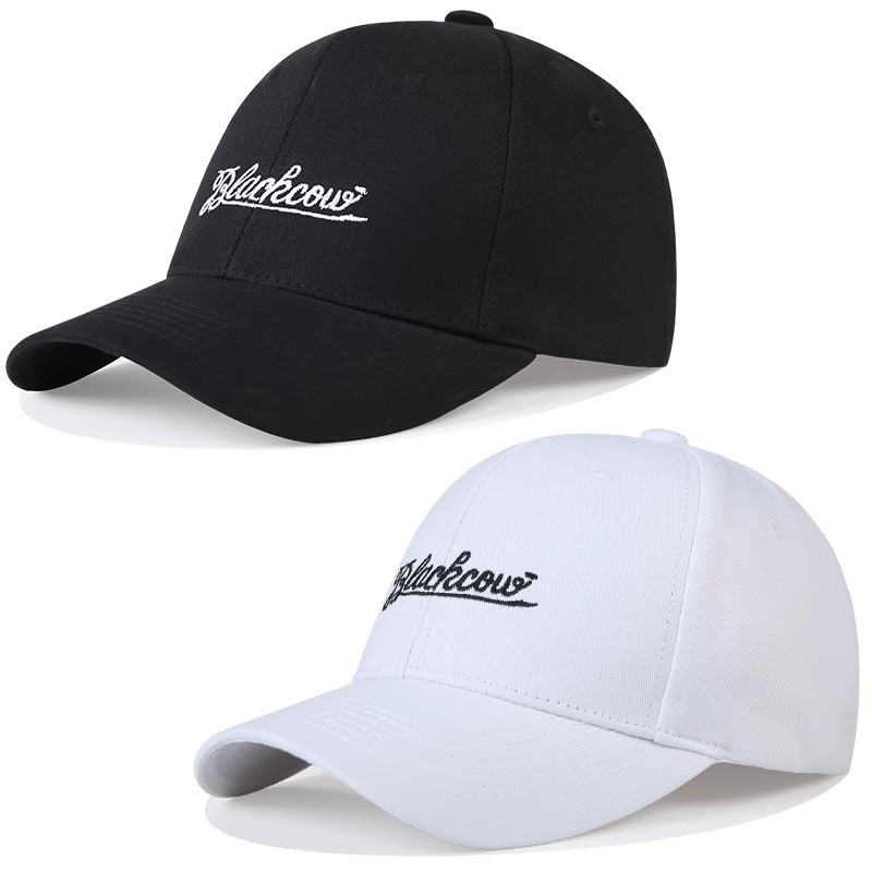Streetwear Embroidered Baseball Cap - Black White Adjustable Hat with Blarecow Logo for Men Women