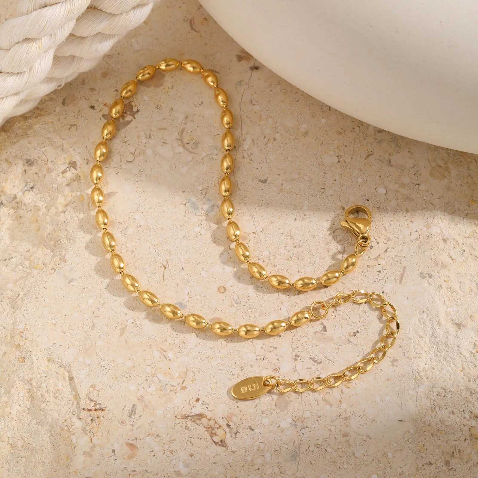Stainless Steel Link Anklets Waterproof 18k Gold Plated Layered Foot Chain Anklet s for Women Summer Beach Adjustable Y250805