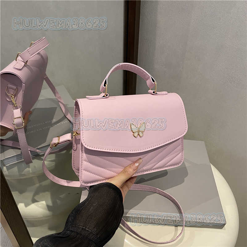 2025 Trendy Casual Textured Small Bag for Women New Elegant Butterfly Niche Single Shoulder Crossbody Bag Small Square Bag H250806