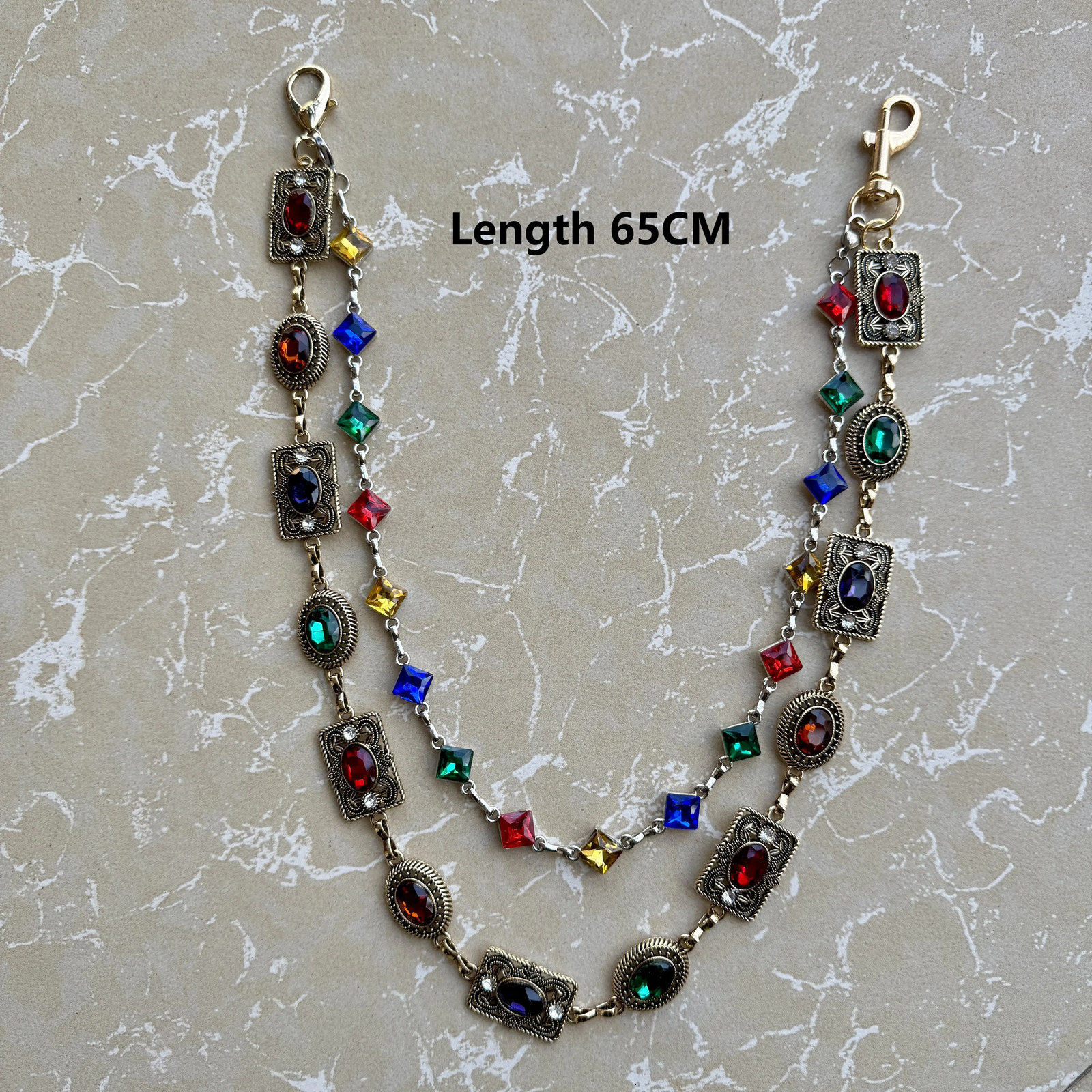 Hip hop punk style double-layer pants chain fashion unique neutral waist accessory 250805