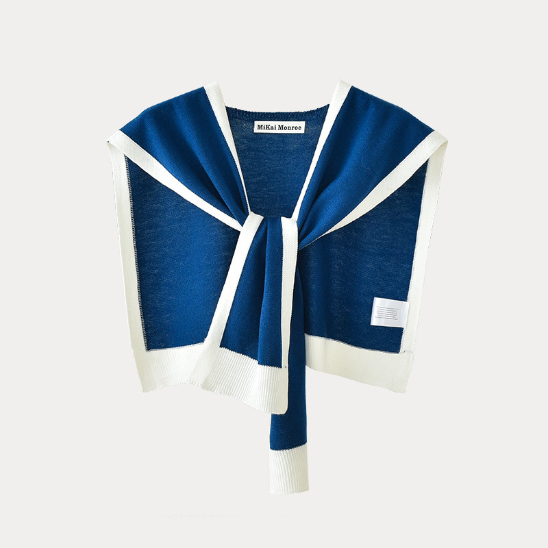 K1610 Navy collar fake collar small stature shawl new style high-end thin knotted small shoulder