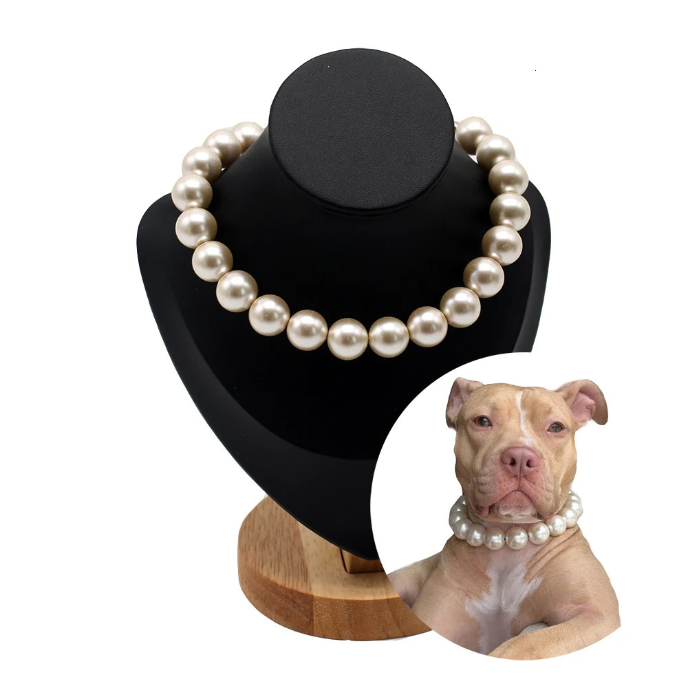 Dog Pearl Collars for Large Dogs Cats Pet Necklace Jewelry Chihuahua Yorkie Girl Clothing Dress Costume Accessories Wire Rope 250805
