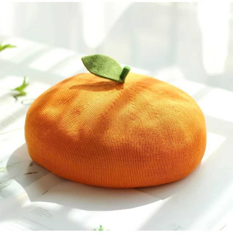ute Autumn Beret C For Women Funny Little Orange Female Painters Hat Summer Breathable Solid Designeonnets C Gift XJ250807