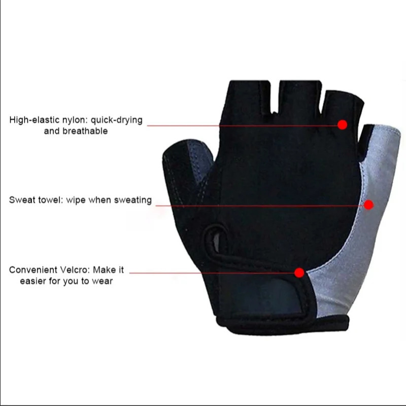 Half Finger Cycling Gloves Men Women Anti Slip Shock Breathable Summer Bicycle Fingerless Sports Gym Training Bike 250729