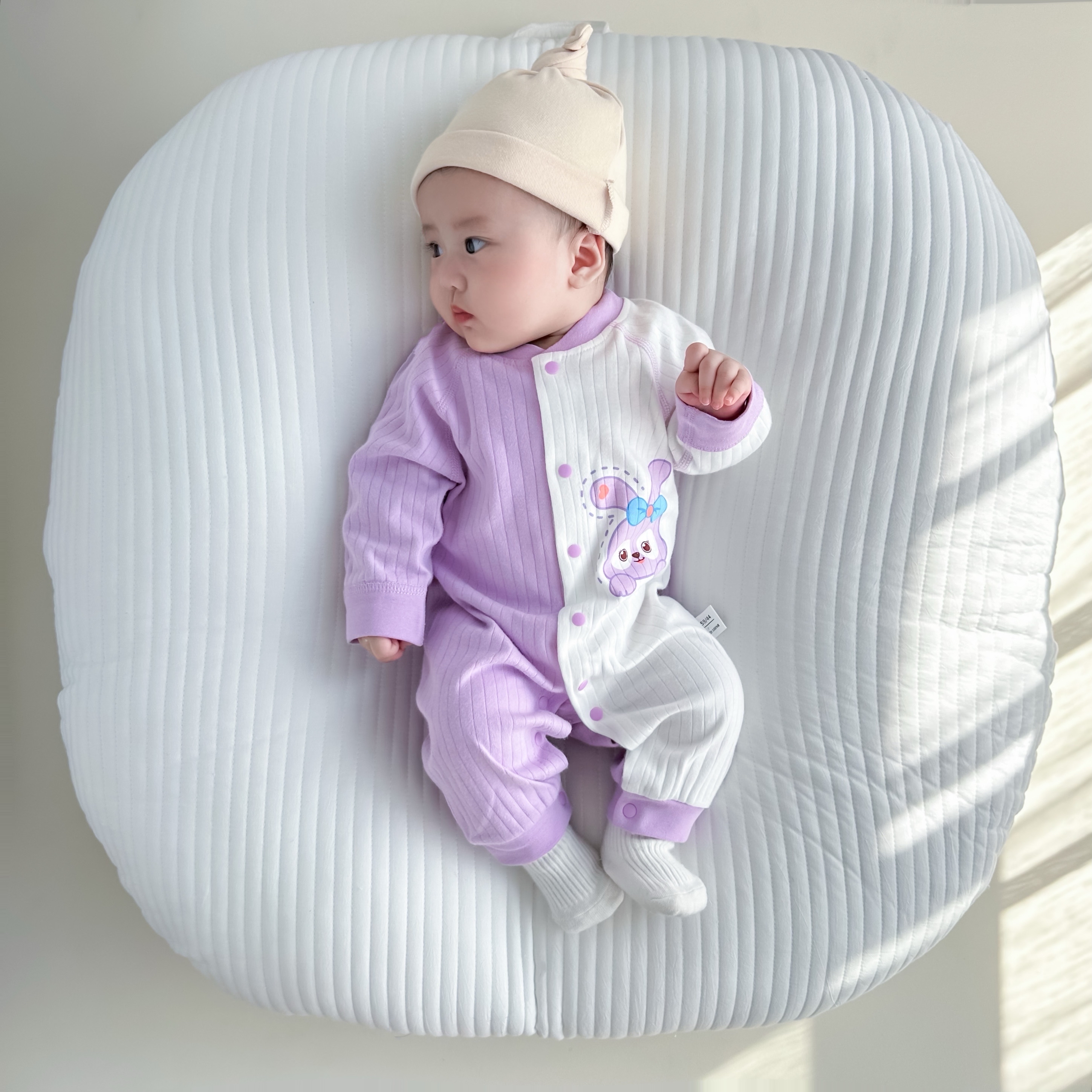 Baby All Season Onesie Cotton Breathable with Buttons for Layering