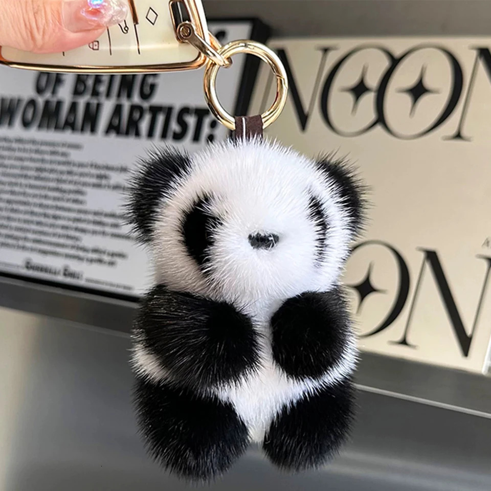 ZAKOL Cute Panda Plush Toy Keychain Cartoon Bag Pendant Accessories Car Key Chain Charm Ornaments Fashion Girls Gift 250807