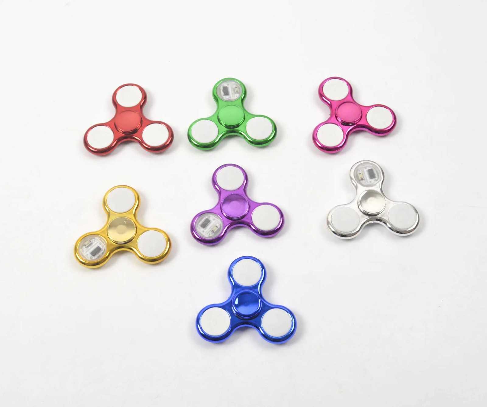 6colors Creative LED Light Luminous Fidget Spinner Changes Hand Spinner Glows in the Dark Stress Relief Toys for Kids Z250807