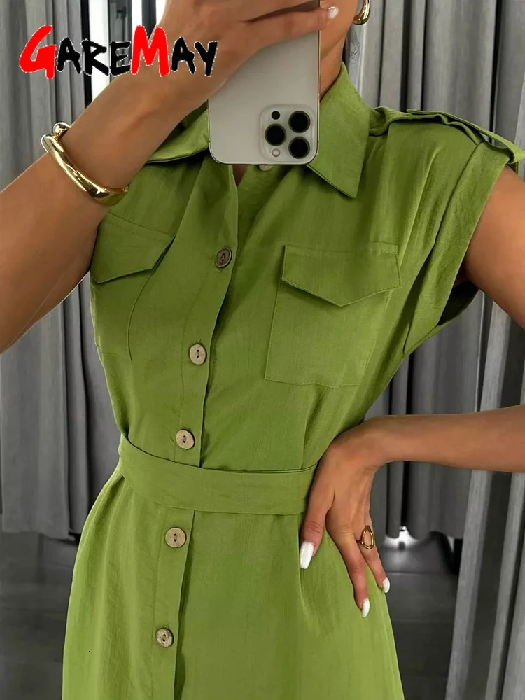 Womens Long Summer Dress Vintage A-line Casual Light Midi Dress Short Sleeve Elegant Blue Green Dress for Women 2025 250804