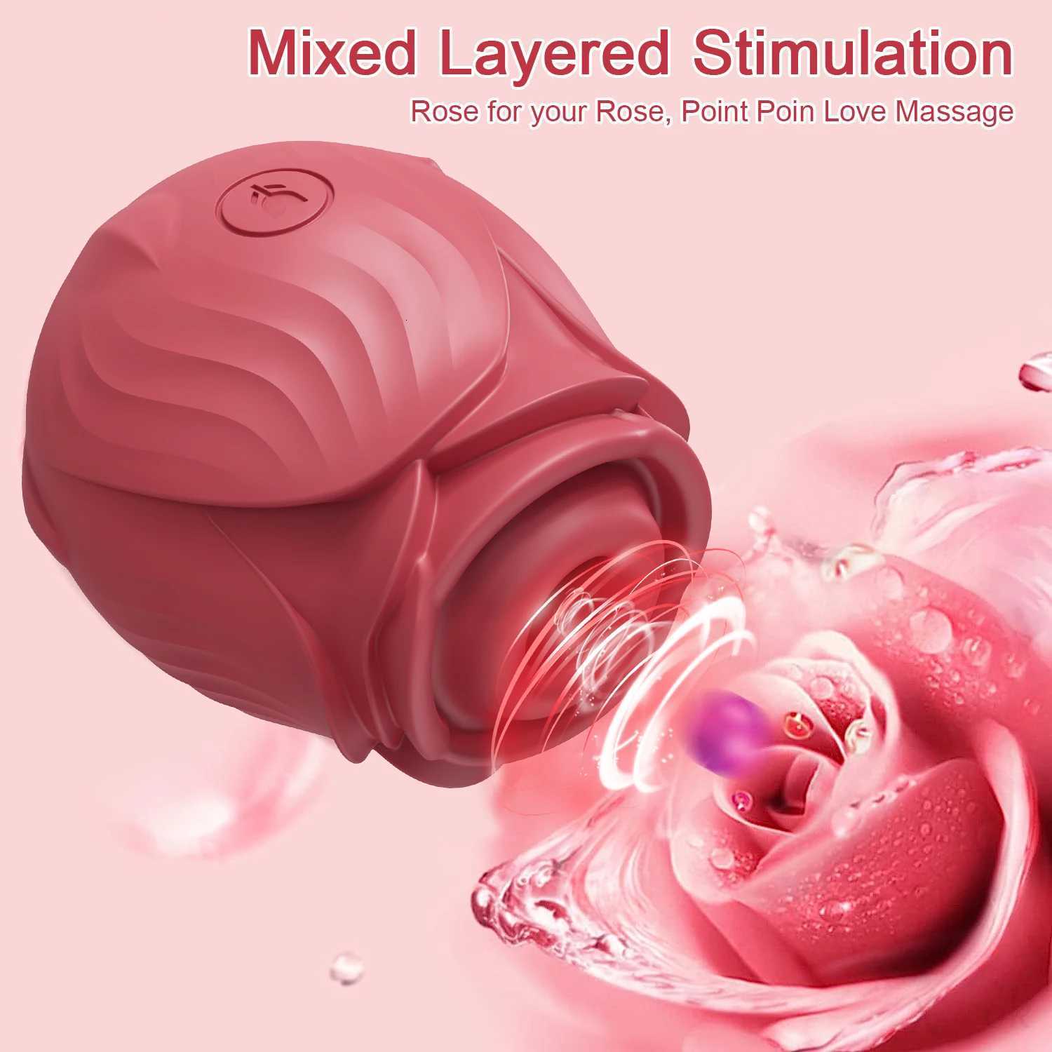 Rose-Sex Toy Vibator Toy for Women Silicone Clitoris Sucker Sucking Shape Sex Toy Nipples 10 Frequency Clitoris Stimulator W250807