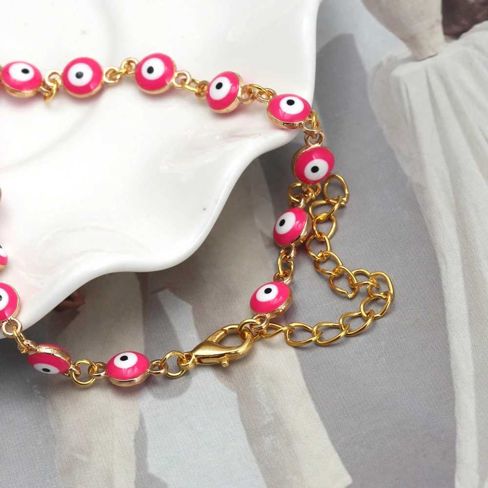EVIL EYE Adjustable Alloy Foot Chain Women Anklet Drop Oil Turkish Evil Eye Anklet tobilleras mujer chaine de cheville Y250805