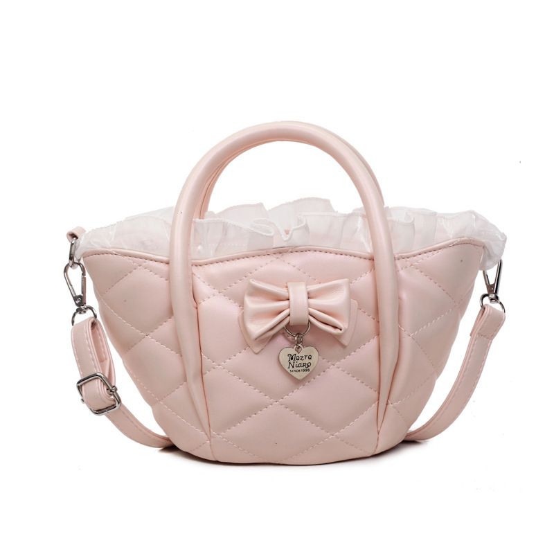 Free shipping designer French Niche Design Lace Trim Basket Shoulder Bag Crossbody Bag Elegant Versatile Quilted Embroidery Handbag