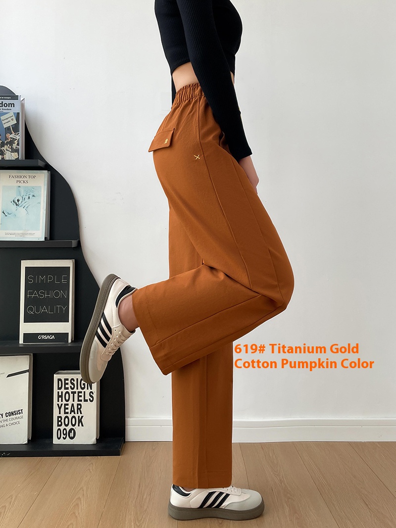 Treasure Titanium Gold Cotton Pants, Drawstring Waist + Loose Straight Leg, Fashionista's Favorite