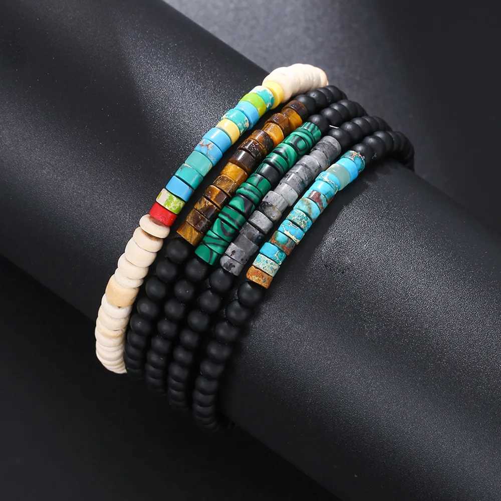 4mm 5 Style Handmade Onyx Beads Mens Bracelet Luxury Emperor Stone Simple Bracelet for Men Armband Jewelry Homme W250807