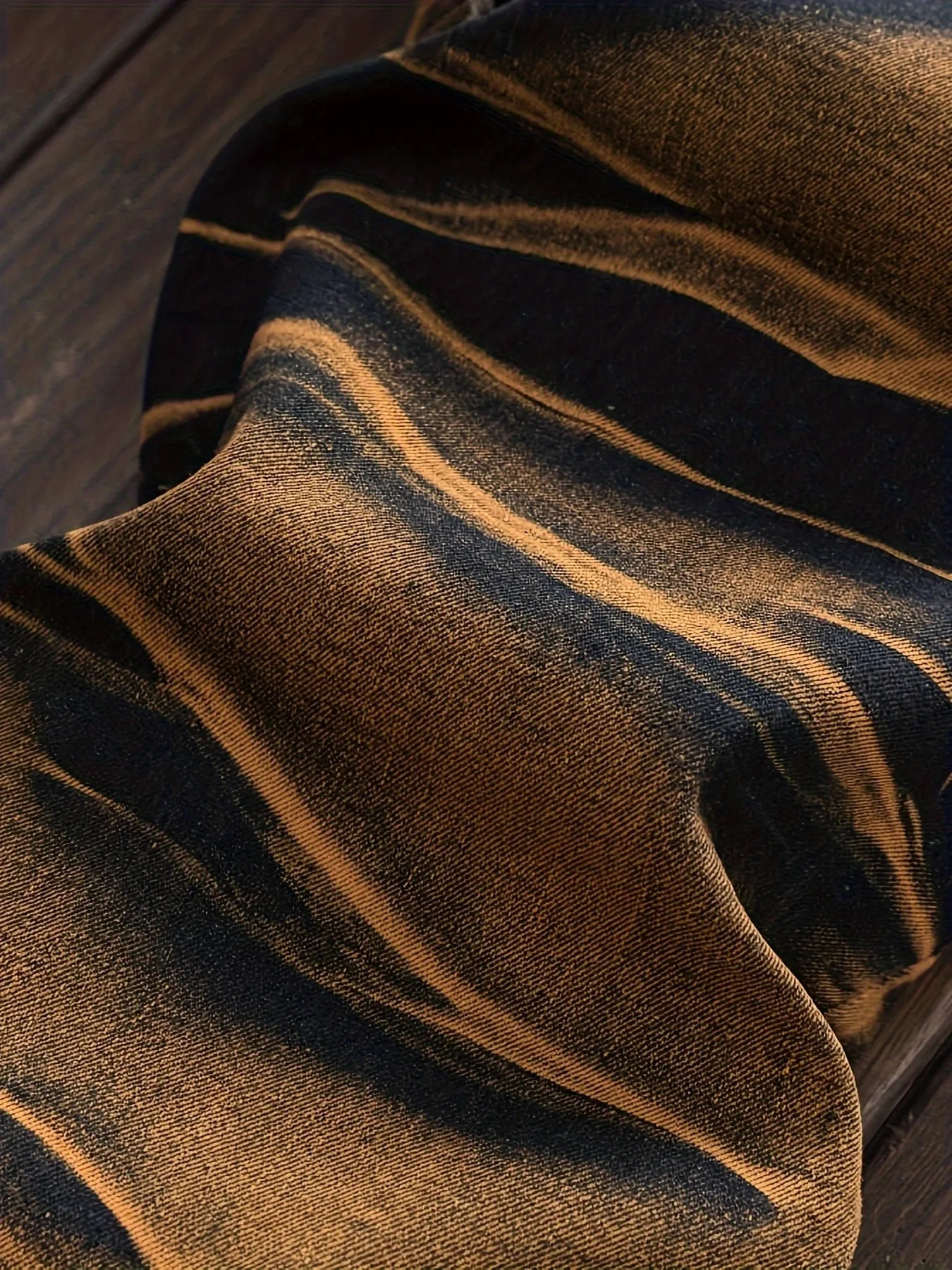 Mens straight ripped jeans fashionable camouflage printed street fashion 250807