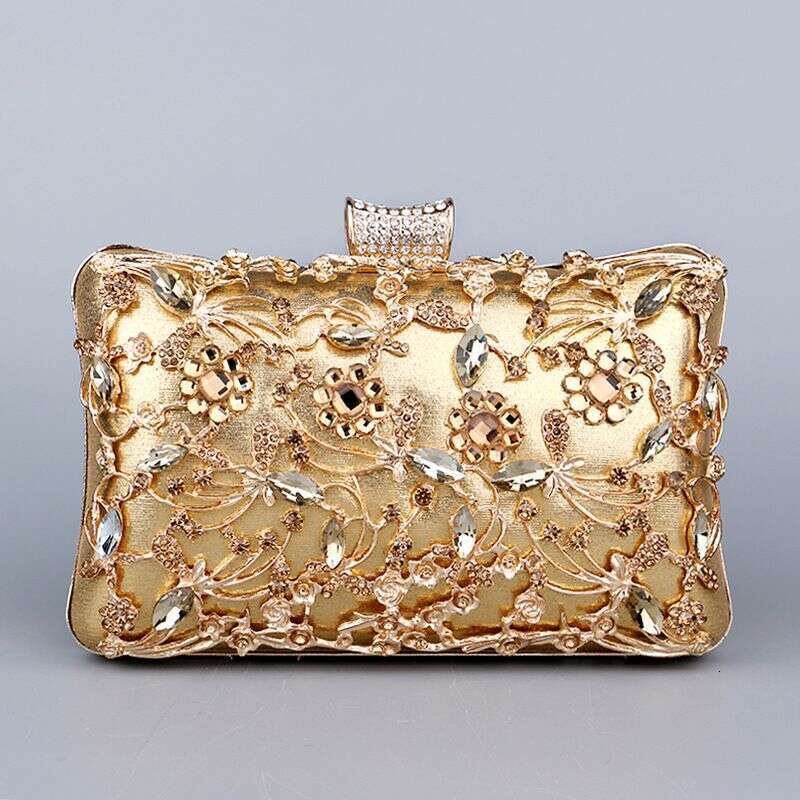 Popular dia-encrusted dinner European and American women's retro banquet bag, hand-held versatile dress evening bag