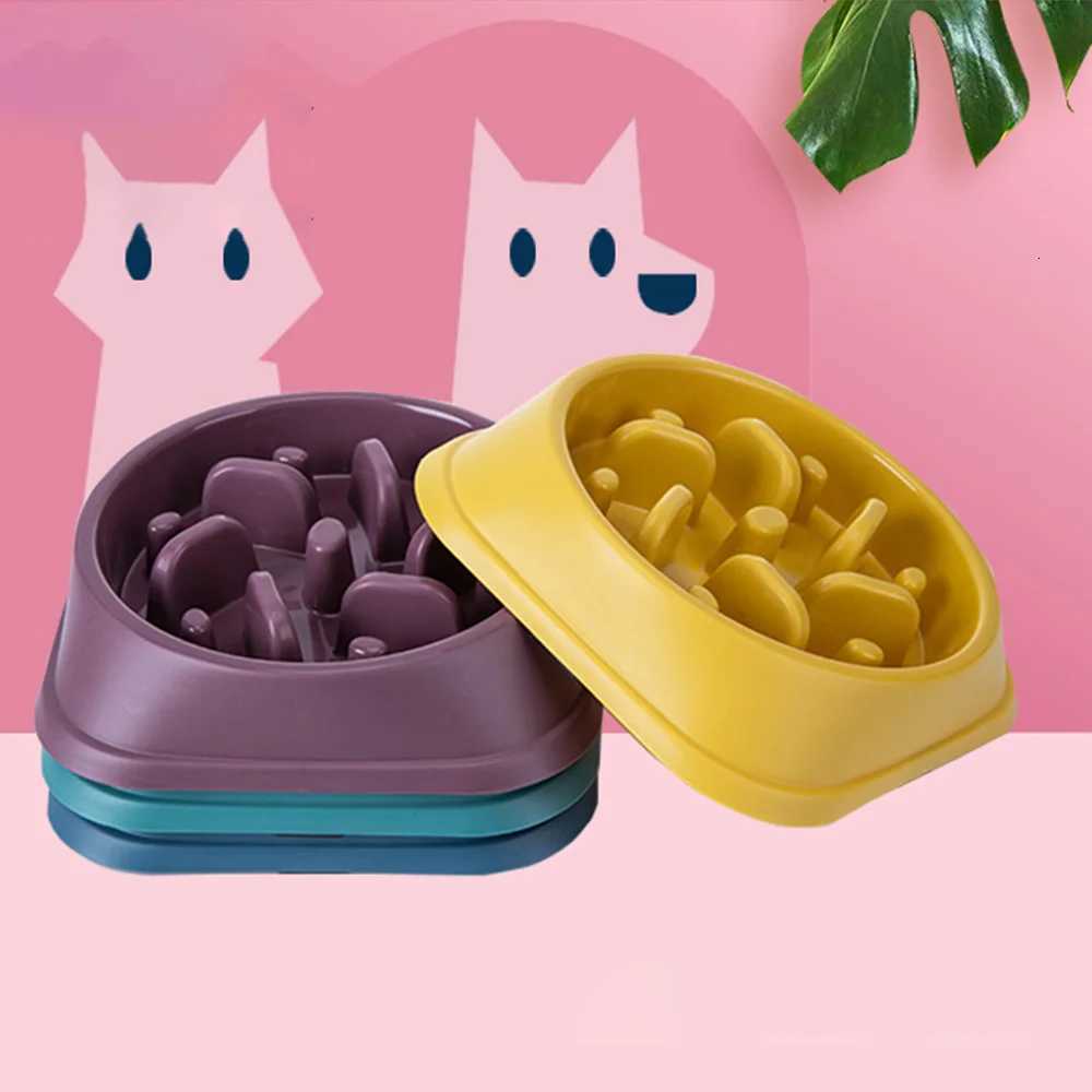 Pet Dog Slow Feeder Bowl Non Slip Bowl Anti-Gulping Pet Slower Food Feeding Dishes Dog Bowl for Medium Small Dogs Puppy Y250806