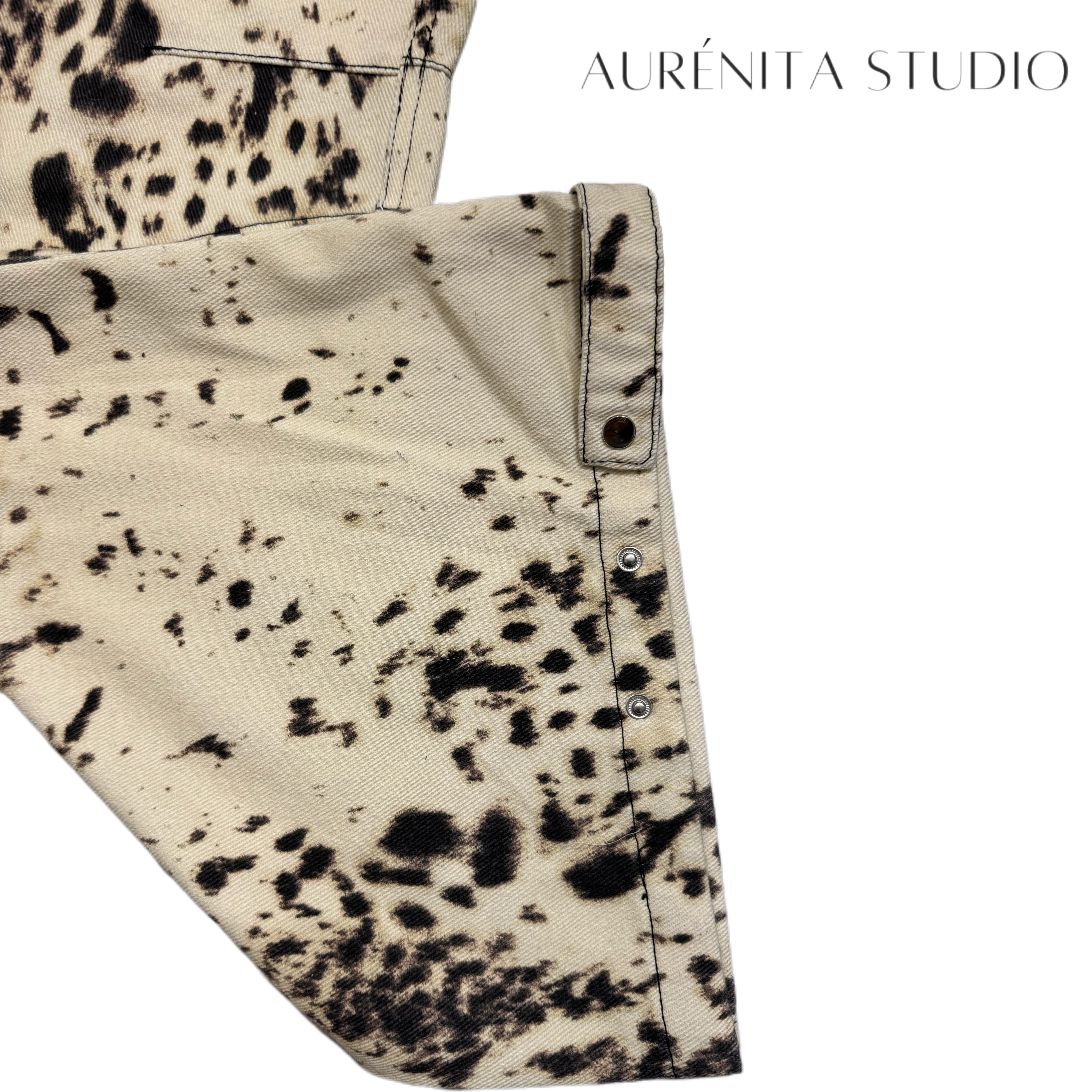 Y2K Jeans Denims Women Fall Winter New Collections Cowboy Style Wide Leg Trouser Leg Leopard Print White Jeans Designer Vintage