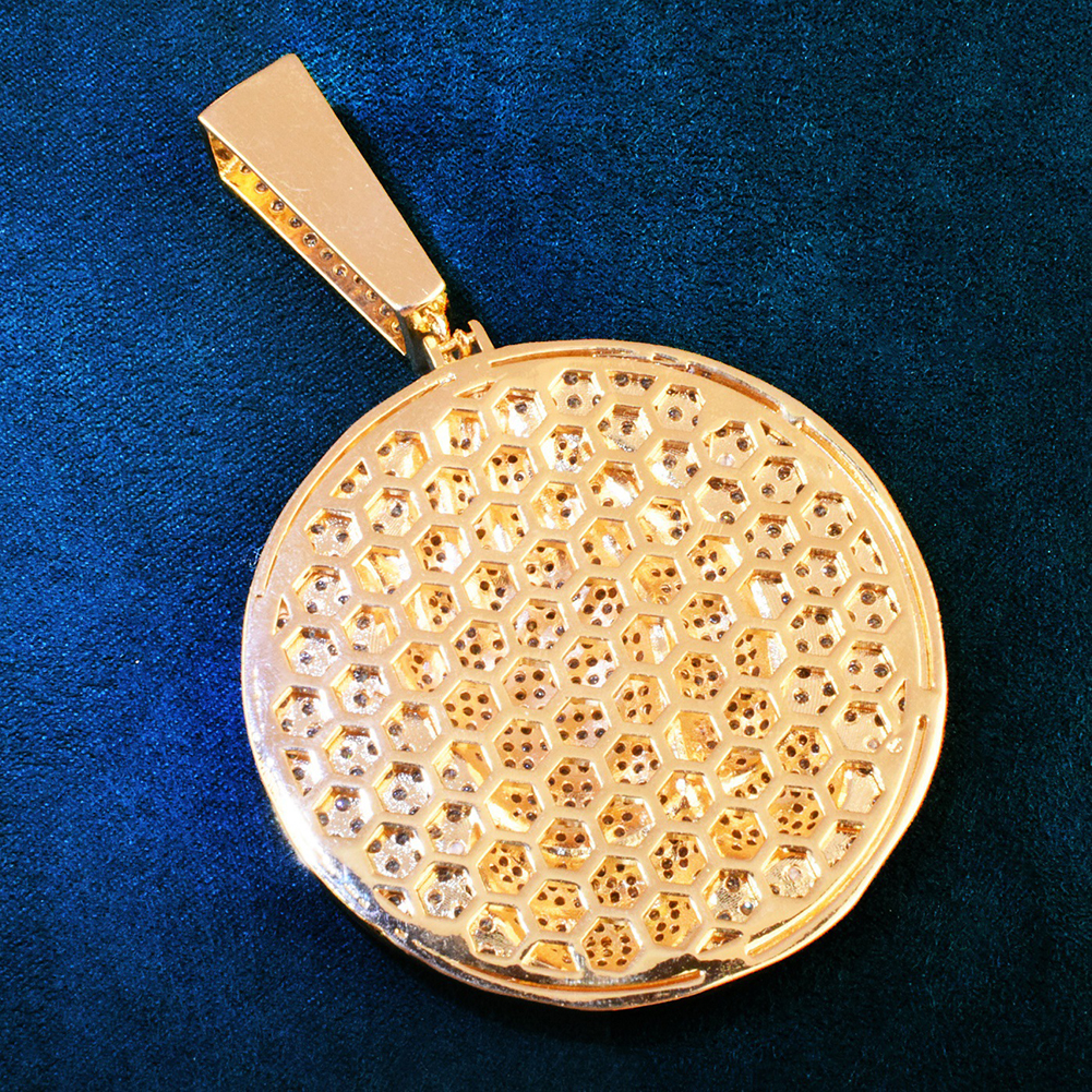 Hip Hop Playing Hand Pendant Necklace Full 5A Zircon Real Gold Plated Women Men Jewelry Gift