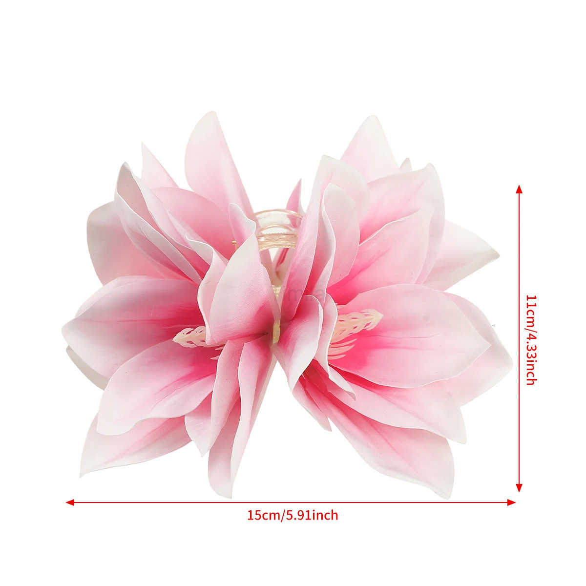 Large Flower Hair Claw Women Wedding White Pink Hair Clip Crab Fashion Girls Ponytail Clip Hair Accessories U250807