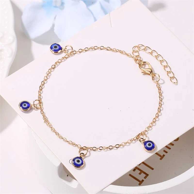 Bohemian Turkish Evil Eyes Anklets For Women Lucky Blue Evil Eyes Pendant Ankle s Summer Ocean Beach Jewelry Accessories Y250805