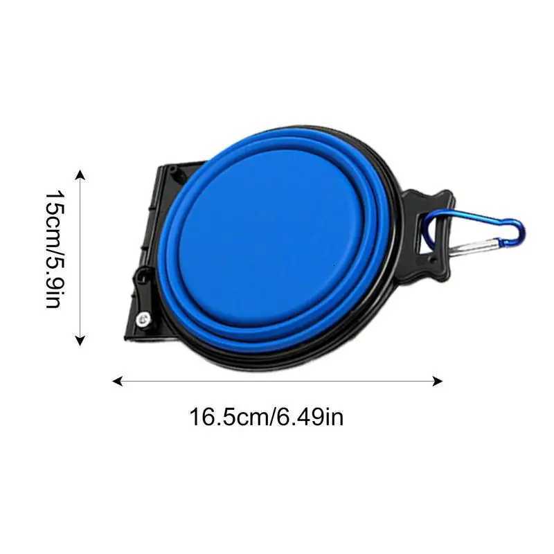 Travel Dog Bowls Foldable Travel Bowl For Dog Food Water Slow Pet Food Water Feeder With Lock Clips For Walking Hiking Camping Y250806