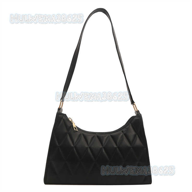 Womens Elegant Simple Quilted Embroidery Niche Underarm Bag 2024 Spring Summer High-end Single Shoulder Bag Style Small Square Bag H250806