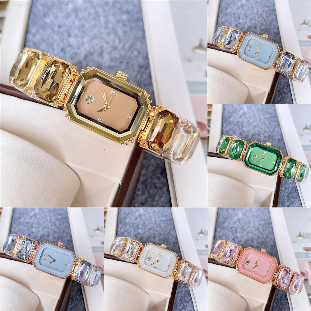 Designer Swarovs Watch Fashion Full Brand Wrist Watches High Quality Women Girl Swan Colorful Gems Style Steel Metal Band Fashion Swarvski Watch Quartz Clock 315