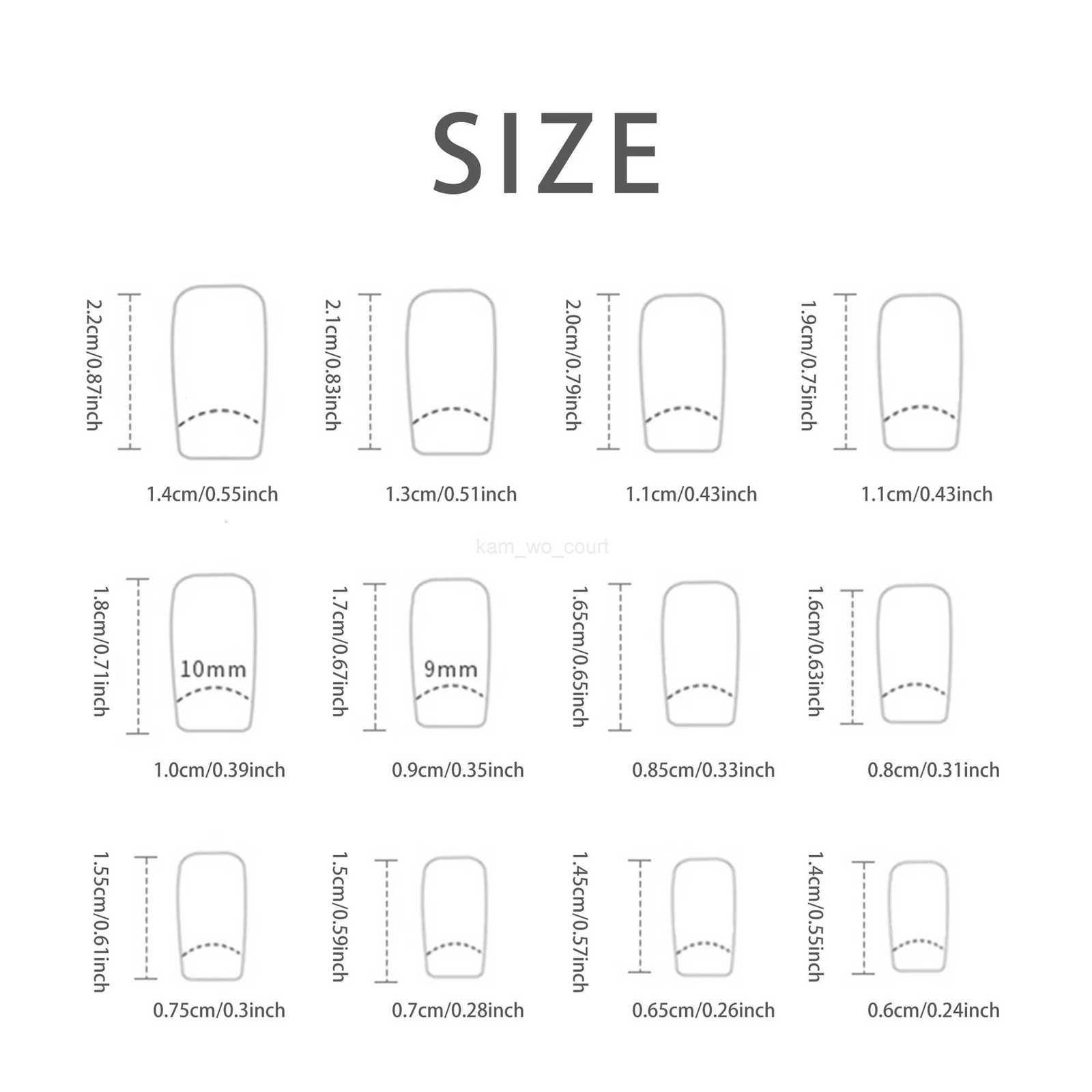 24 PCs Short French Minimal Smudged Line Nails with 1 Jelly Gel and 1 Nail File M250807