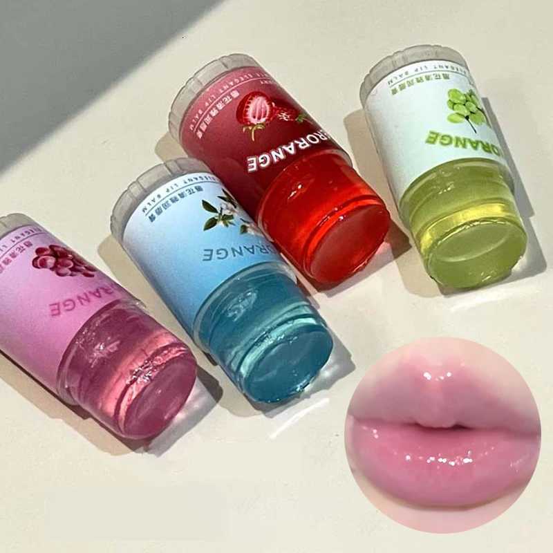 Peach Fruit Lip Balm Mini Portable Hydrating Coconut Grape Lip Care Moisturizing Cream Anti-Drying Nourish Jelly Lipstick PrimerXJ250807