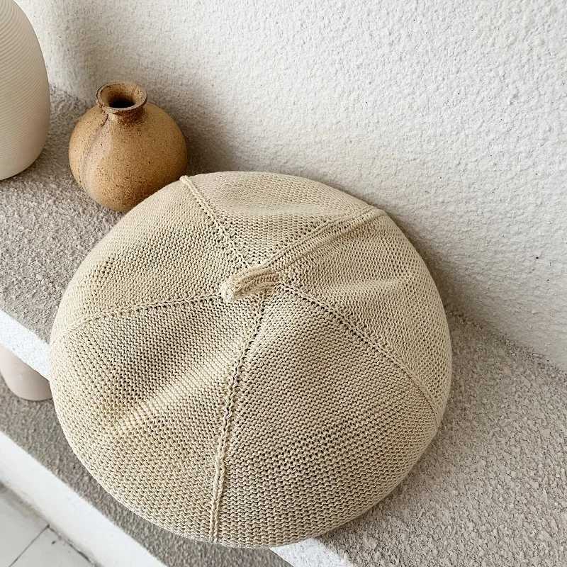 Beret Hat For Women Summer Cotton Linen Thin Style Janese Literature And Art RETRO Breathable Beret Fashion Solid Painter Hat XJ250807