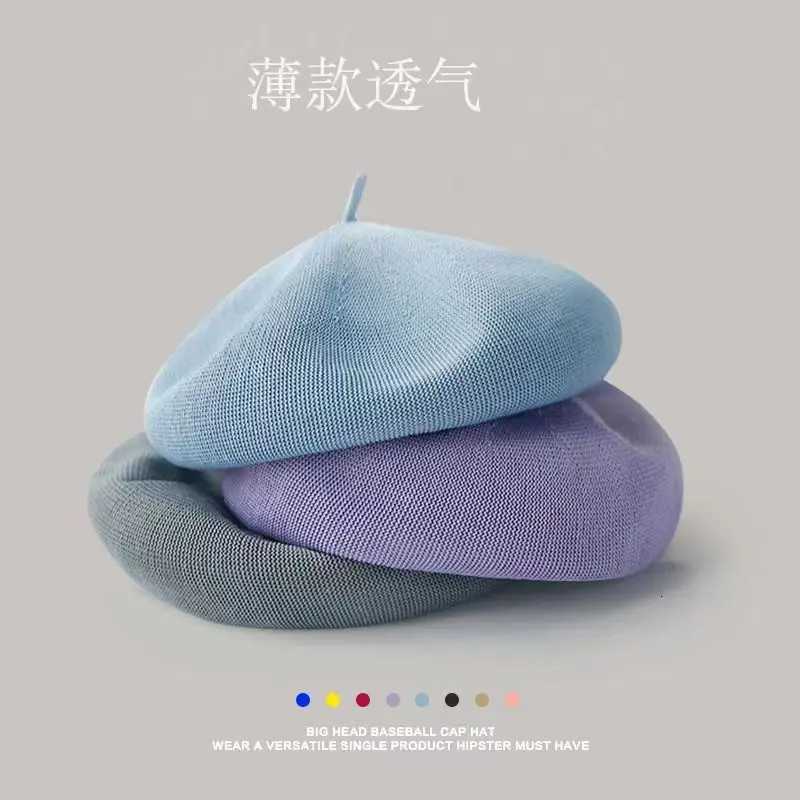 INS Summer Rhinestone Beret Womens New Fashion Versatile Hat Thin Breathable Painter Hat Beret Hats for Women XJ250807