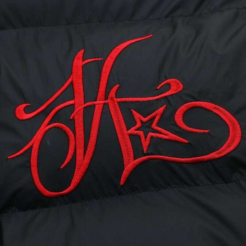 Gothic Letter Embroidered Fur Hooded Cotton Jacket Men's Trendy Winter Thickened Hat Detachable Stand Up Collar Coat