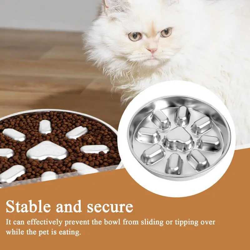 Slow Feeder Bowl Dog Maze Food Bowl Slow Feeder Stainless Steel Non Slip Anti Choking Maze Dishes Pet Supplies Food Containers Y250806
