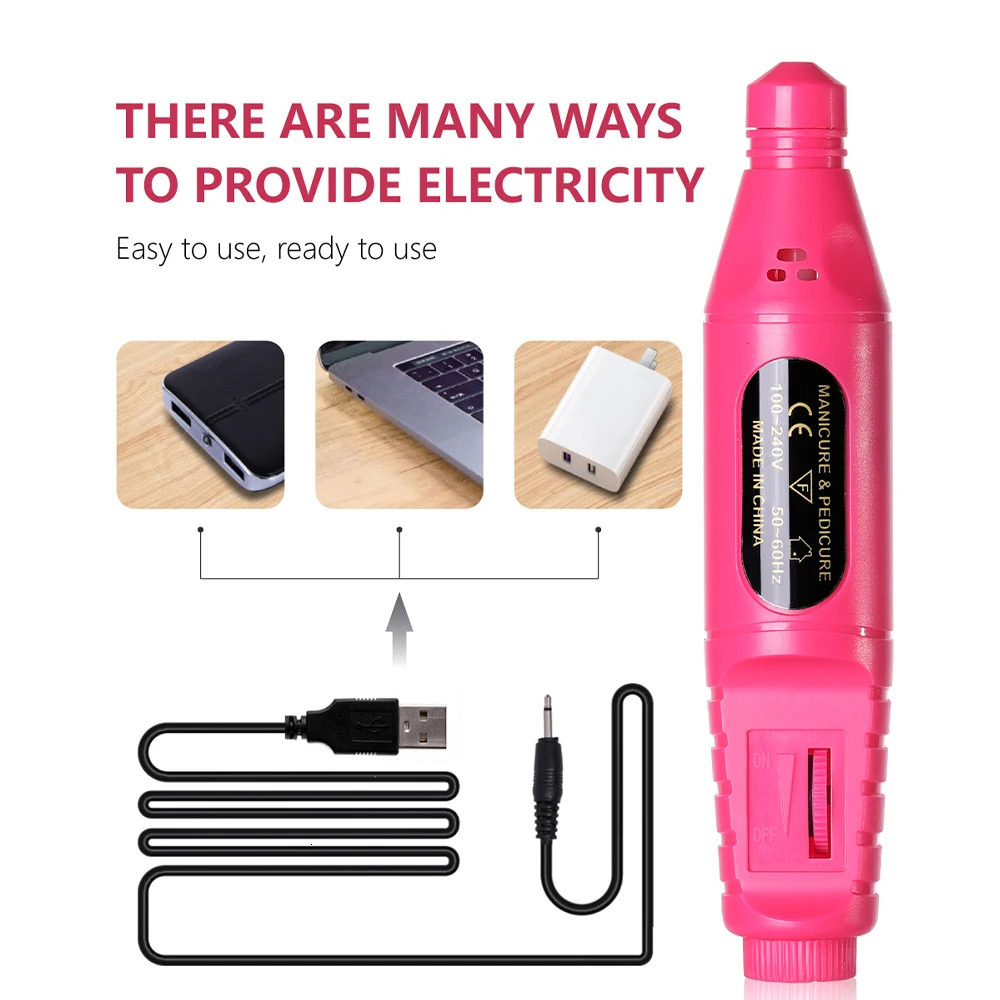 LINMANDA 6 In 1 Electric Nail Drills Kit Remove Polisher Manicure Portable Nail File Nail Drill Equipment Pen Tools Machine 250807