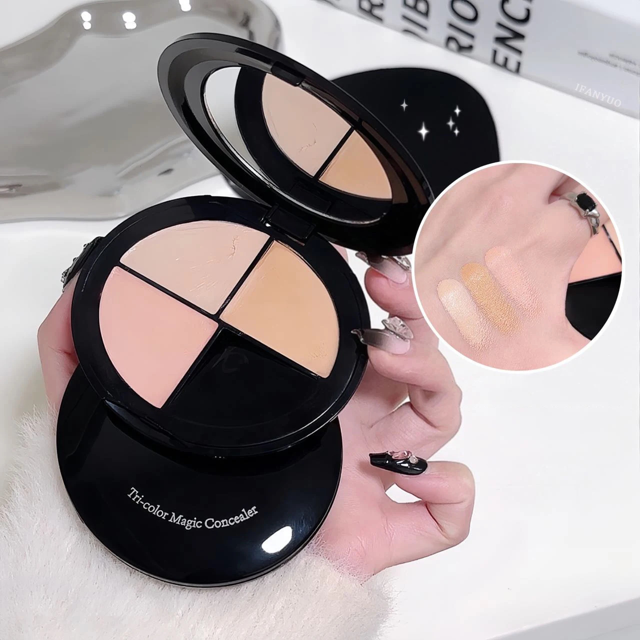 Three Color Concealer Palette Brightening Natural Beige Color Mixing Palette Waterproof Full Coverage Concealer Foundation Cream 250730
